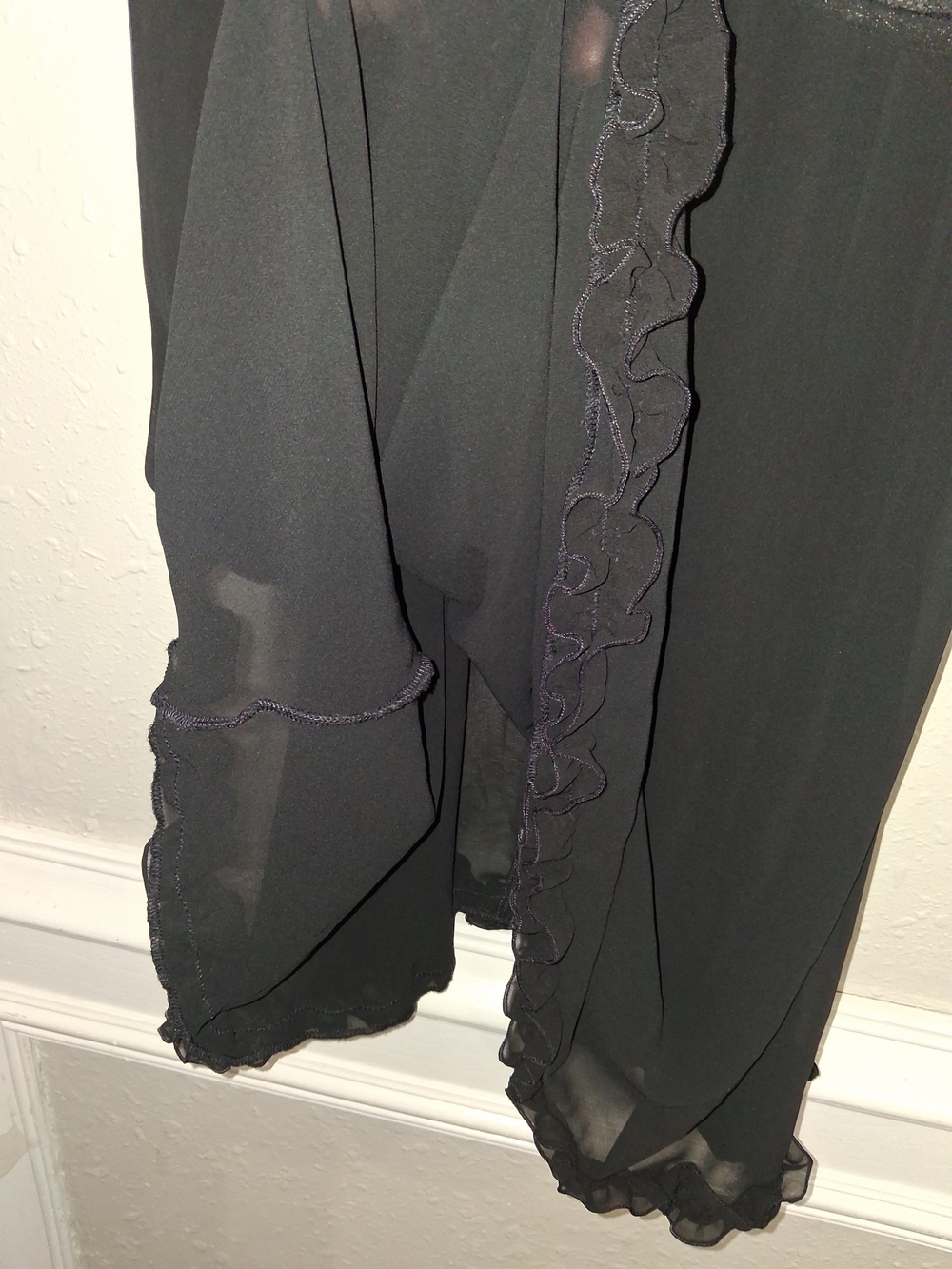 Cacique Black Chemise with Pink Floral Embroidery - Picture 6 of 8